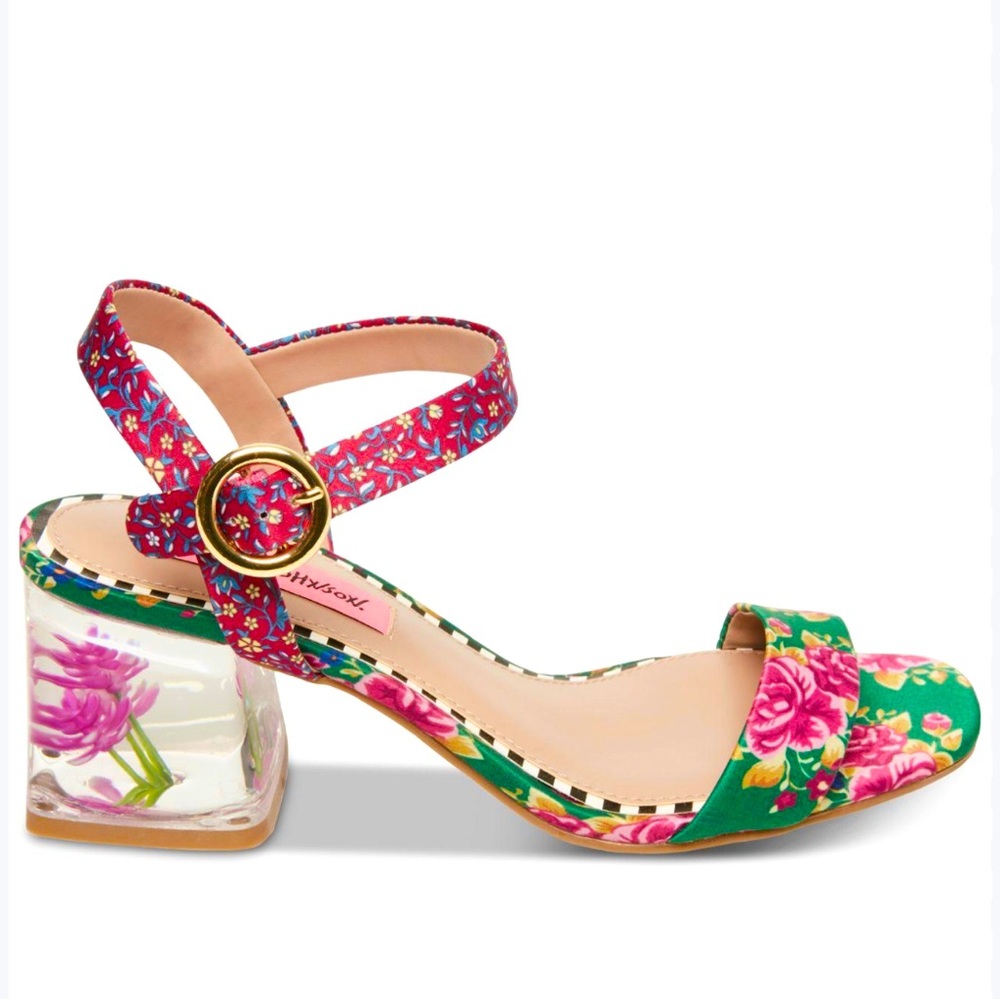 Betsey Johnson Livvie Floral Lucite Block Heel